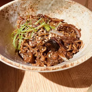 Triple garlic stir fried noodles