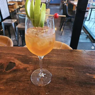 a drink in a glass