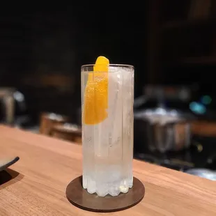 Sawa Highball - Toki Whiskey, Soda Water, Yuzu Bitters, Grapefruit Peel ( part of the drink pairing)