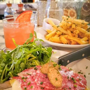 Salami Tartine, fries