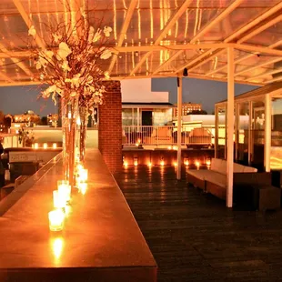 a view of a rooftop restaurant