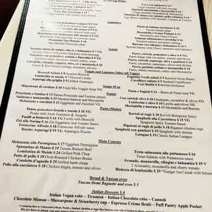 menu