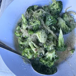 Sautéed broccoli (I added Parmesan and pepper to try to give it some flavor)