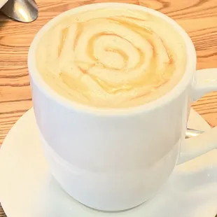 Handcrafted caramel latte