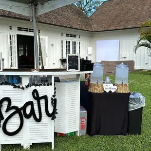 Full bar set up at dillingham ranch!