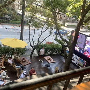 Big screen/deck-Texas/OU game!