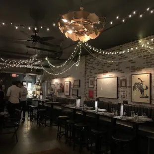tables and chairs in a restaurant