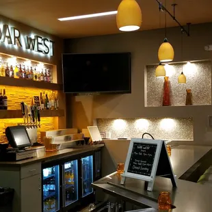 the counter and bar area