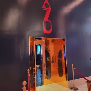 the entrance to the restaurant