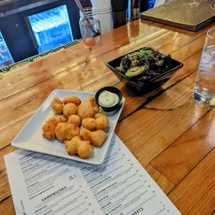 Cheese Curds and Brussel Sprouts
