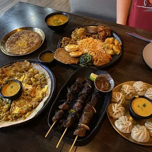 a table full of food