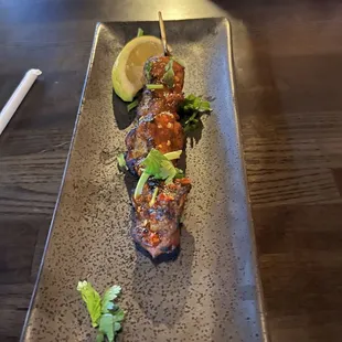 Chicken sekuwa sticks. Omg yum!