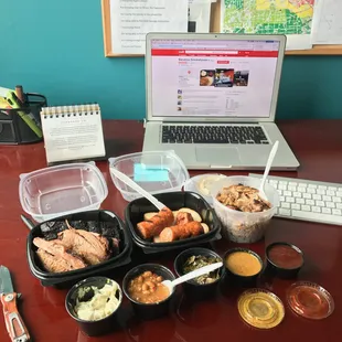 3 meat + 3 side combo from my last carry out. Today's food didn't last long enough for the camera to come out.