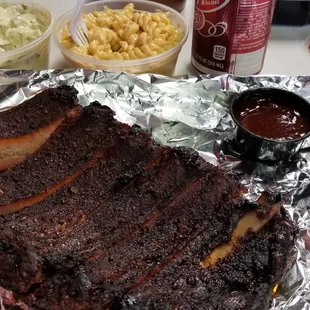Half rack (St. Louis style), smoked potato salad and chipotle mac-n-cheese