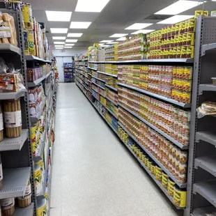 shelves of food