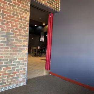 the entrance to the restaurant