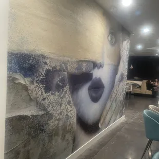 New mural on the bar wall.