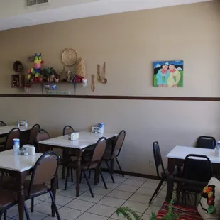 tables and chairs in a restaurant