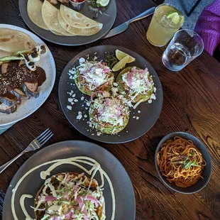 Mole, carnitas, Tinga, Torta and fideo circa May 2023
