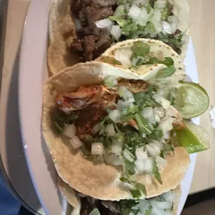 Two Asada Tacos, 1 Pollo Taco