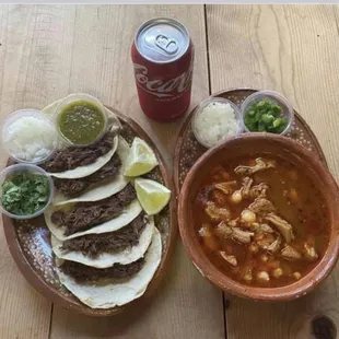 Combo #10:
5 tacos de Maiz , 12oz Menudo , 1-12oz Can Drink
