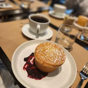 Olive oil cake and coffee.