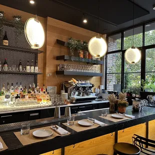 a view of the bar area