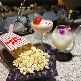 Truffle Popcorn, Hulu Punch, Milk Kiss