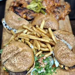 Barbar Burger boarded up with whole Grilled Chicken...best of both worlds!