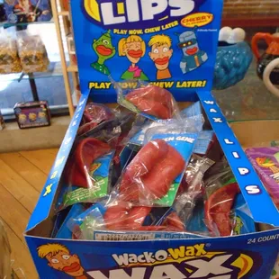 Wax lips.