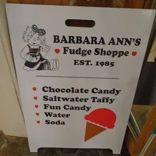 Placard sign at the front door.