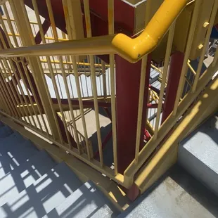 Stairs up to the slide