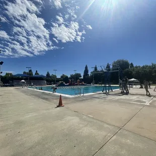 High dive and low diving board, swim lanes and obstacle course for $2.00 more.