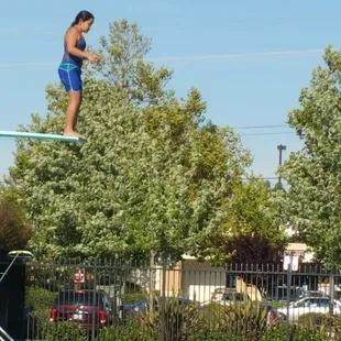 Miranda jumps off high board
