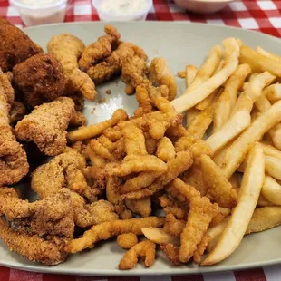 fried chicken and french fries