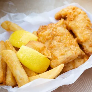 fish and chips (kids split this)