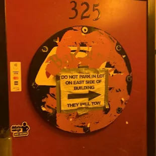 a sign on a door