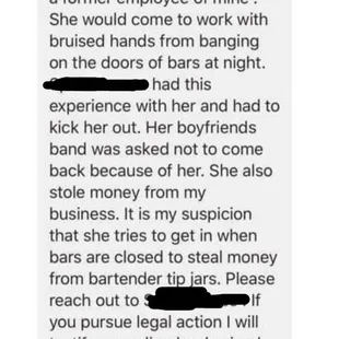 a text message from a customer