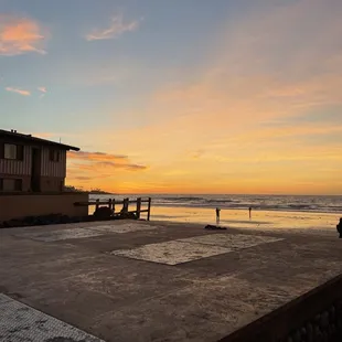 The beautiful beach at sunset just a couple minutes walk from the restaurant