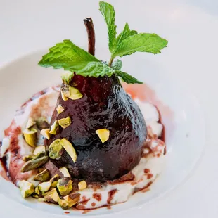 Red wine Poached Pear