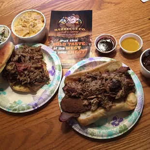 Pulled Pork on the left, Fat Daddy on the right yum