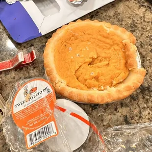 Molded pie with wrapper