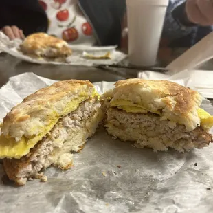 Tenderloin biscuit with egg