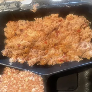 It was some meat with vinegar. I asked for no dip and it was so dipped I bet there wasn't a bit of dip left in the dipping building