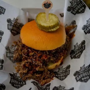 Chopped brisket sandwich