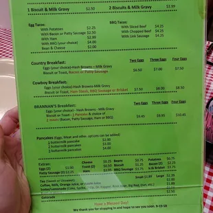 menu