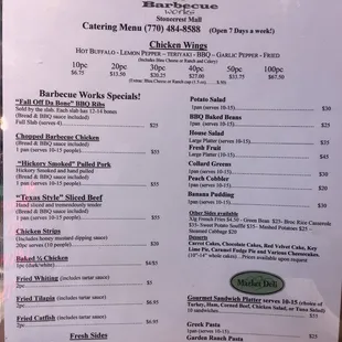 Catering Menu for parties and graduation