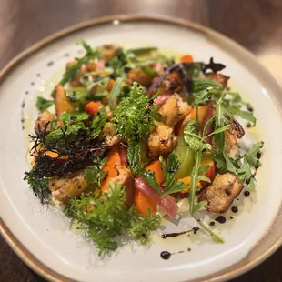 Stone fruit panzanella