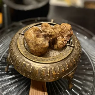 white truffles ready to be shaved