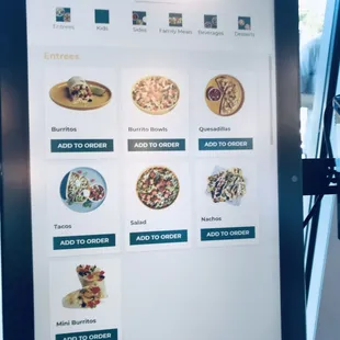 You can order through a kiosk or in person